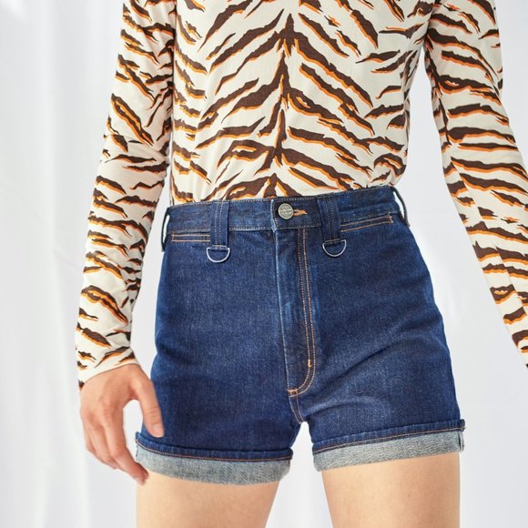 NWT M.I.H Jeans High Waisted Bay Short in Rinse 30 - Picture 1 of 16